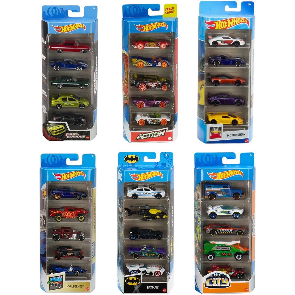 Hot Wheels Die-Cast Pack com 05 Carrinhos (Sortido) - Mattel